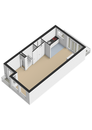 Floorplan - Rotterdamsedijk 156B, 3112 BJ Schiedam
